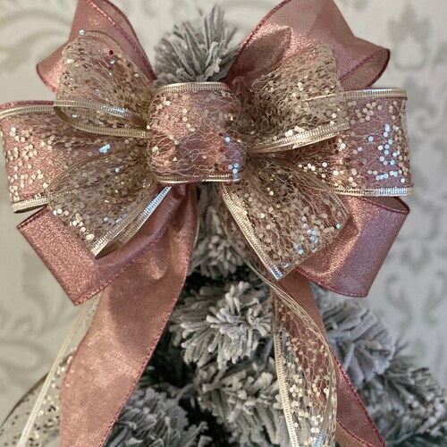 Champagne/rose Gold Tree Topper for 6 Foot Tree With Full Etsy