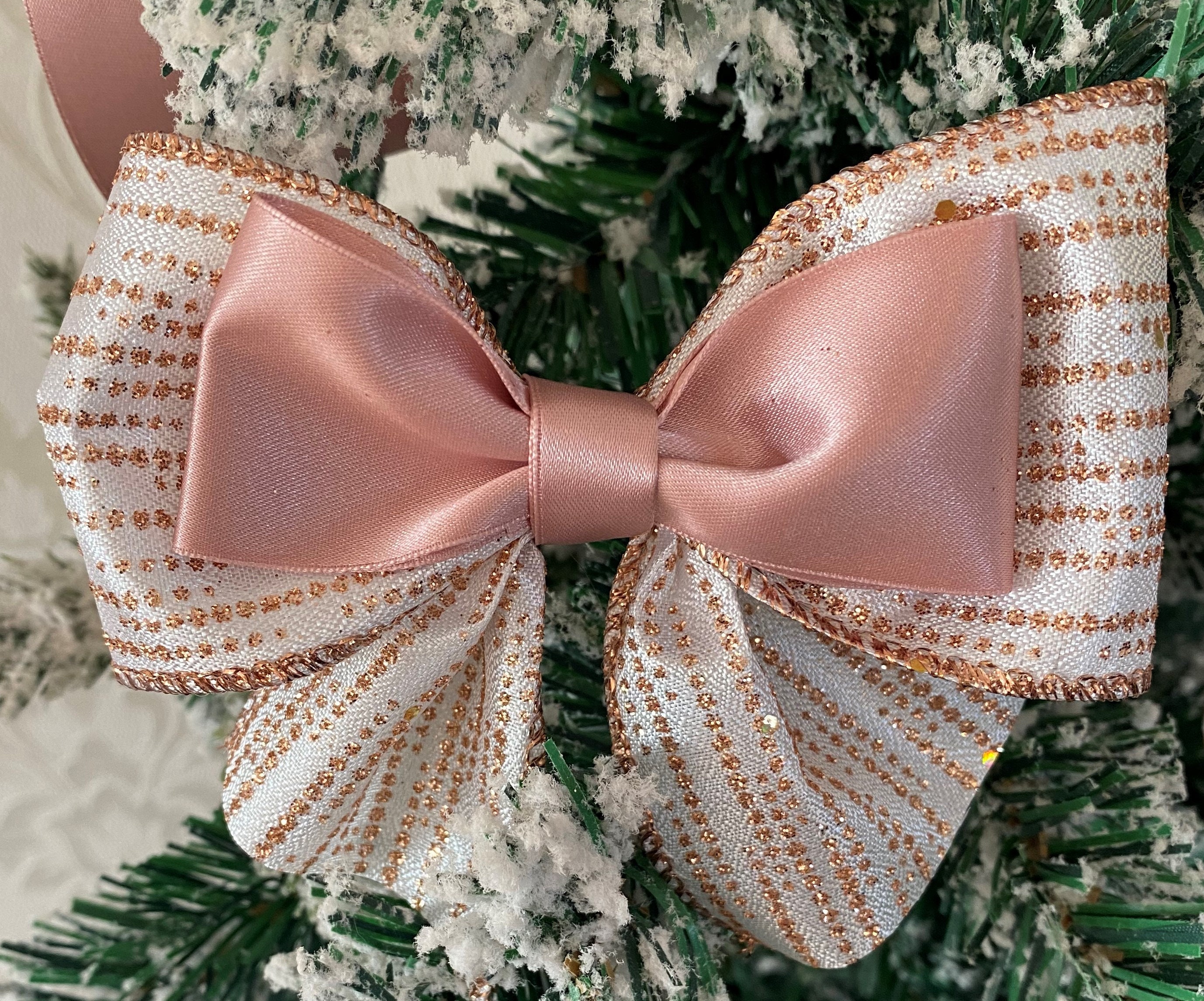 Rose Gold Christmas Tree bows 5 tree bow/9 Tree Etsy