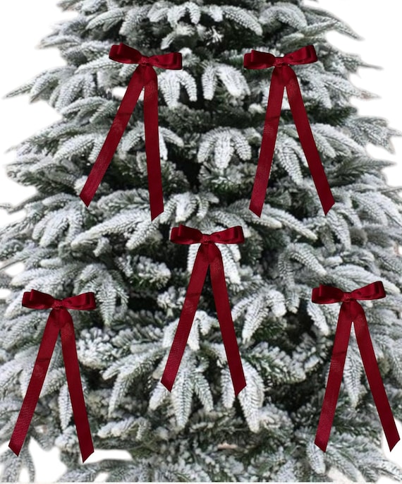 Cravatta In Velluto Rosso Su Fiocchi Per Albero Di Natale Larghi 4 - Foto 11