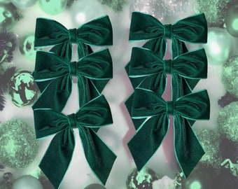 Cravatta In Velluto Rosso Su Fiocchi Per Albero Di Natale Larghi 4 - Foto 4