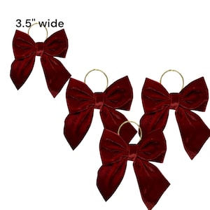 Lazos de terciopelo burdeos de lujo para árbol de Navidad, de 8,9 cm de ancho, en paquetes de 1/3 o 6 unidades.