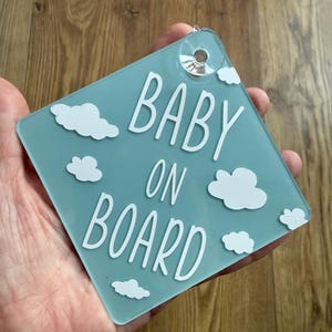 Panneau "Baby On Board" Avec éléphant - Dimensions 14x14 Cm, Fixation Ventouse, Rose Vif, Pour Vitre De Voiture - 9