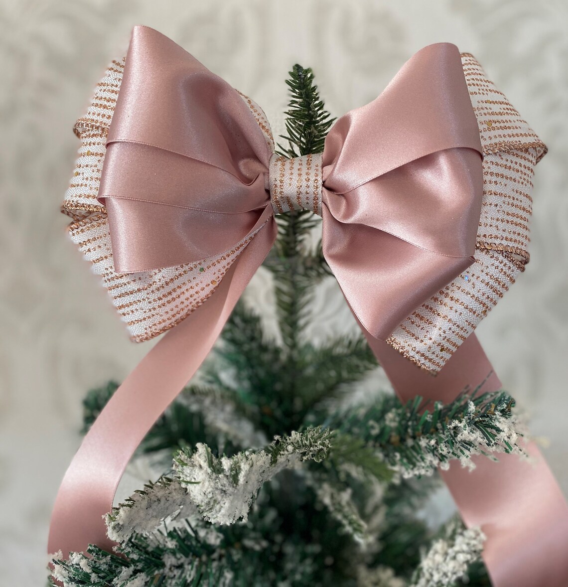 Rose Gold Christmas Tree bows 5 tree bow/9 Tree Etsy