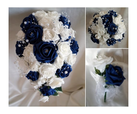 Ramos de novia con rosas azules Clearance