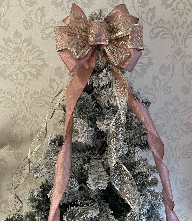 Champagne/rose Gold Tree Topper for 6 Foot Tree With Full Etsy
