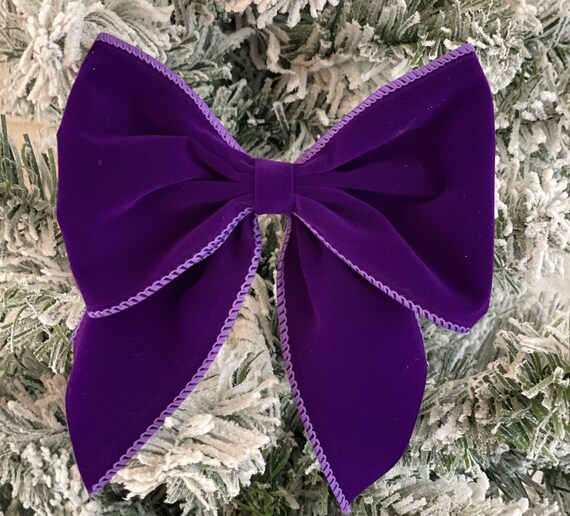 Velvet Ribbon Set 1.5 x 10 Yards, 1 Rolls, Dseason Handmade Purple Velvet Ribbon Set for Party Decor & Bow Making, Christmas Tree, Wreath