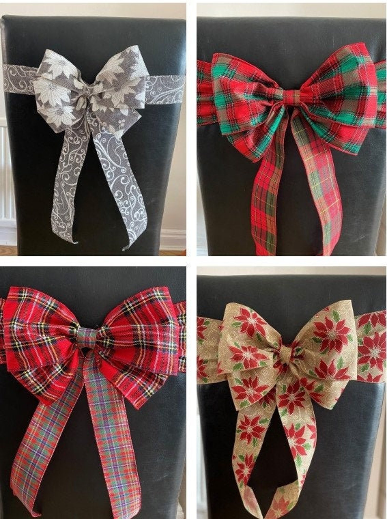 Christmas Chair Back Bows & Sash Etsy