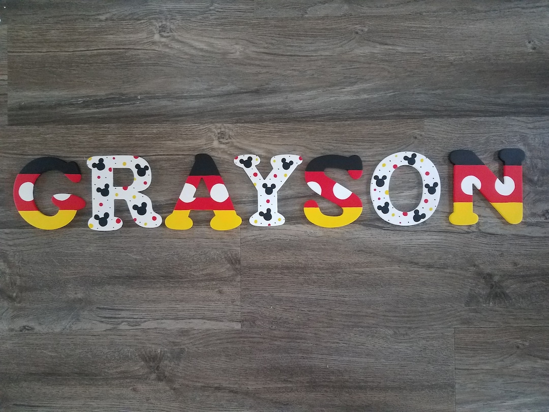 Mickey Mouse Hand-painted Letters - Etsy