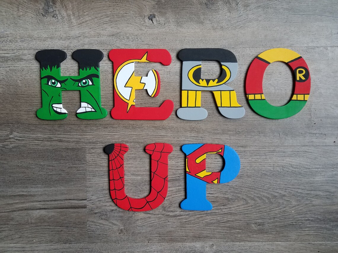 Super Hero Hand-painted Letters - Etsy