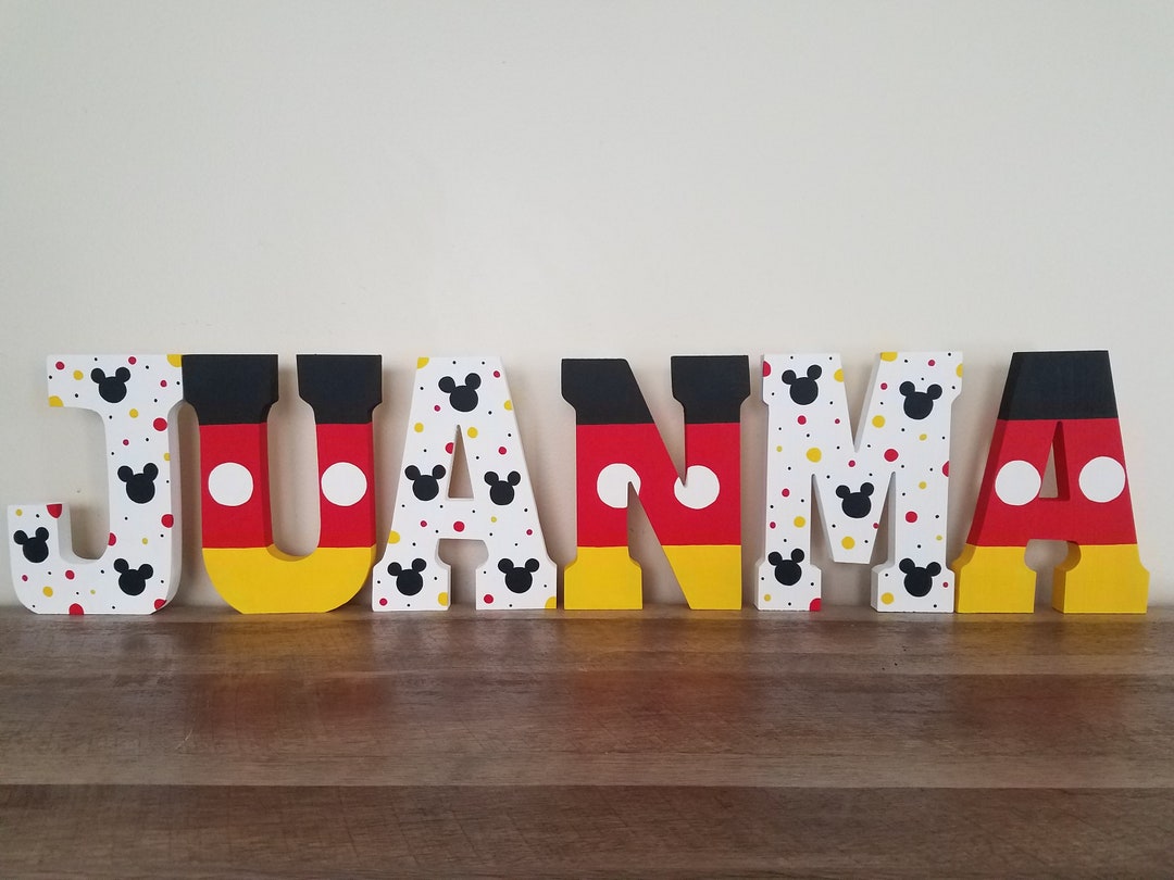 Mickey Mouse Hand-painted Letters - Etsy