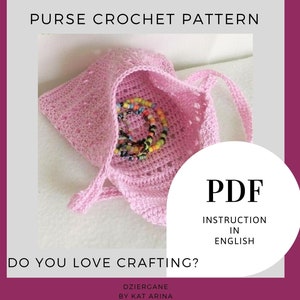 Purse for a little girl - PDF crochet pattern - written in English using American terminology