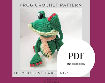 Crochet Pattern Frog - PDF written in English using American terminology