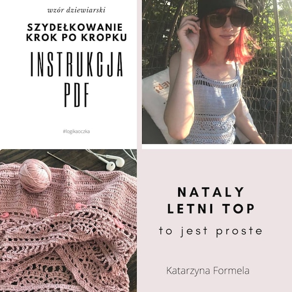 TOP Nataly, wzór PL - Crochet pattern top - PDF