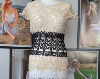 Sukienka Sense, wzór PL - wszystkie rozmiary - Crochet pattern top - PDF