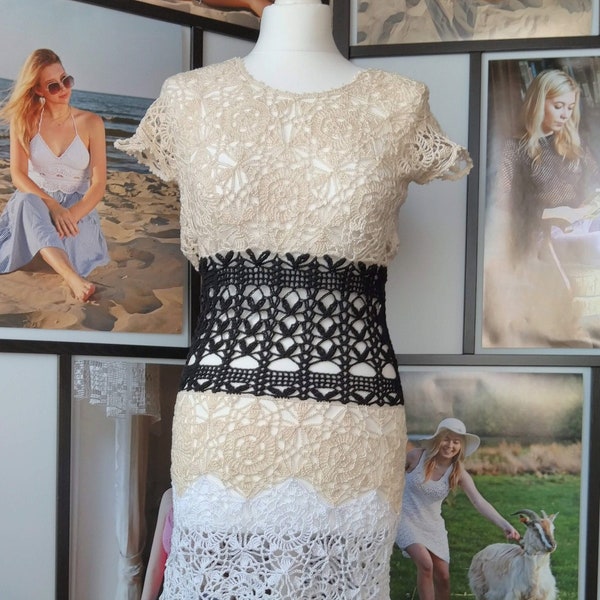 Sukienka Sense, wzór PL - wszystkie rozmiary - Crochet pattern top - PDF