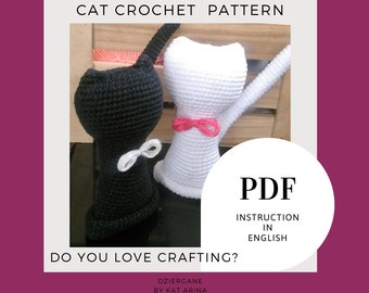 Crochet pattern cat - PDF written in English using American terminology