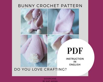 BUNNY  Crochet pattern - PDF - written in English using American terminology