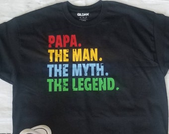 Papa The Man The Myth The Legend Personalized Dad Shirt Gift from kids Grandpa Papa Shirt