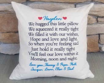 Hug Pillow Long Distance Family Pillow Hugs From Home Dorm Pillow Deployment Pillow