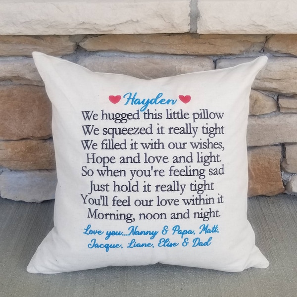 Hug Pillow Long Distance Family Pillow Hugs From Home Dorm Pillow Deployment Pillow