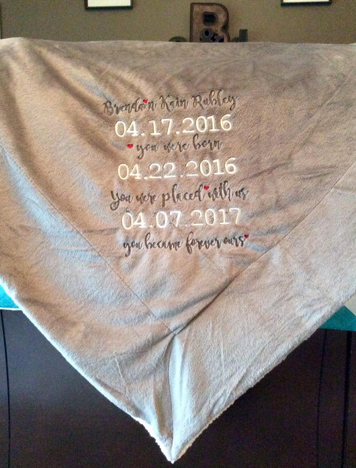 Adoption Blanket Personalized Embroidered Gotcha Day New Baby Etsy