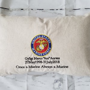 AT EASE Military Retirement Canvas Pillow Personalized Embroidered Army Navy Air Force Coast Guard Marines Pillow Gift image 10