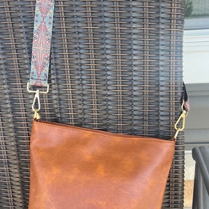 Authorized Scentsy Vendor Trendy Handbag Hobo Messenger faux leather Purse Brown Black Gray image 4