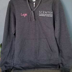 Authorized Scentsy Vendor Scentsy Embroidered Hoodie Hooded Sweatshirt Jacket Consultant Gear Promotional Jacket - 6 Colors to Chose from