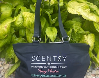 Authorized Scentsy Vendor Scentsy Embroidered Oversized Metro Tote Zippered Purse Business Tote Bag Carry All Purse Gift Bag - 3 Colors
