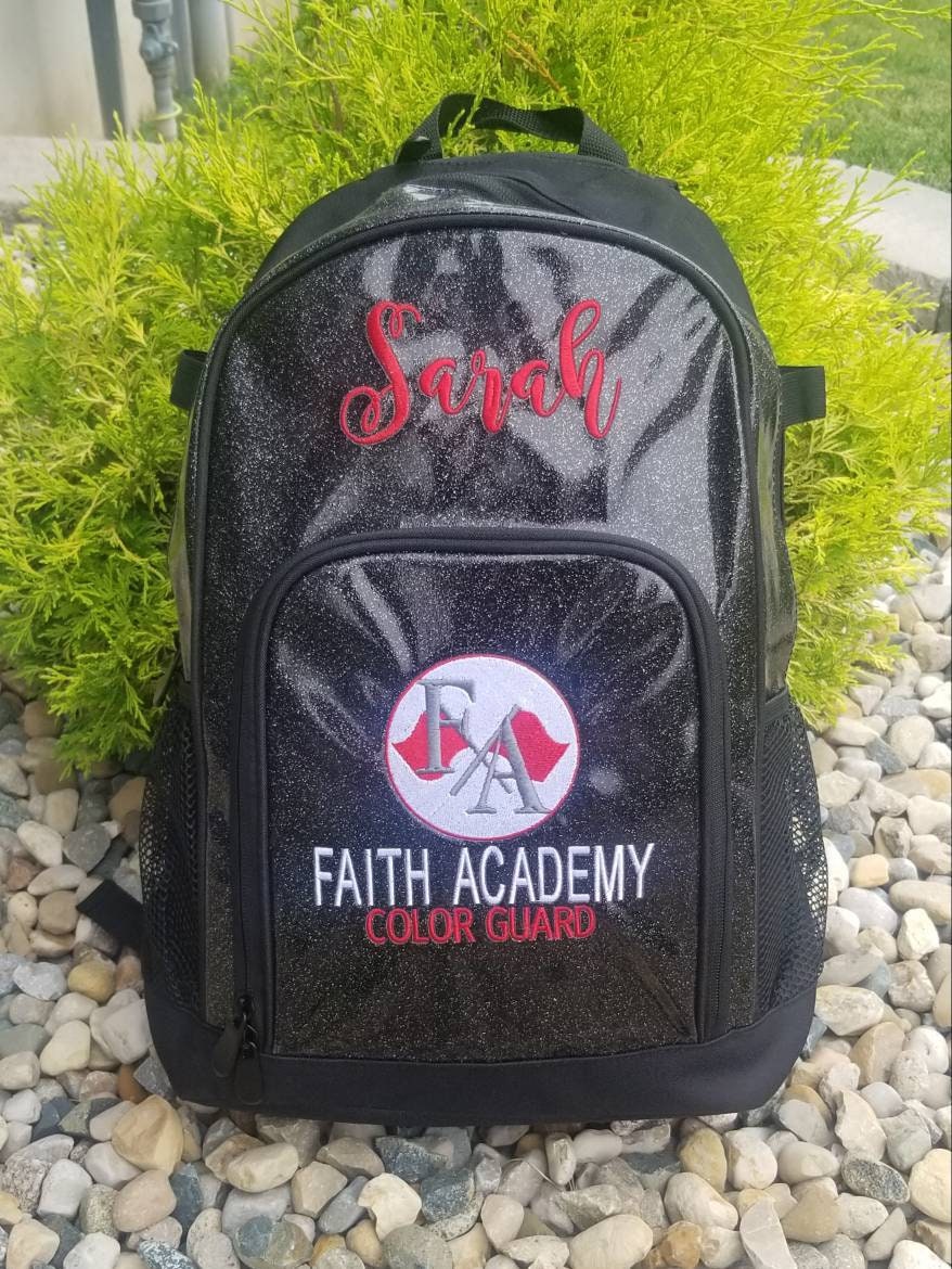 Personalized Embroidered GLITTER Backpack Cheer Bag Sports Backpack - 6 Colors