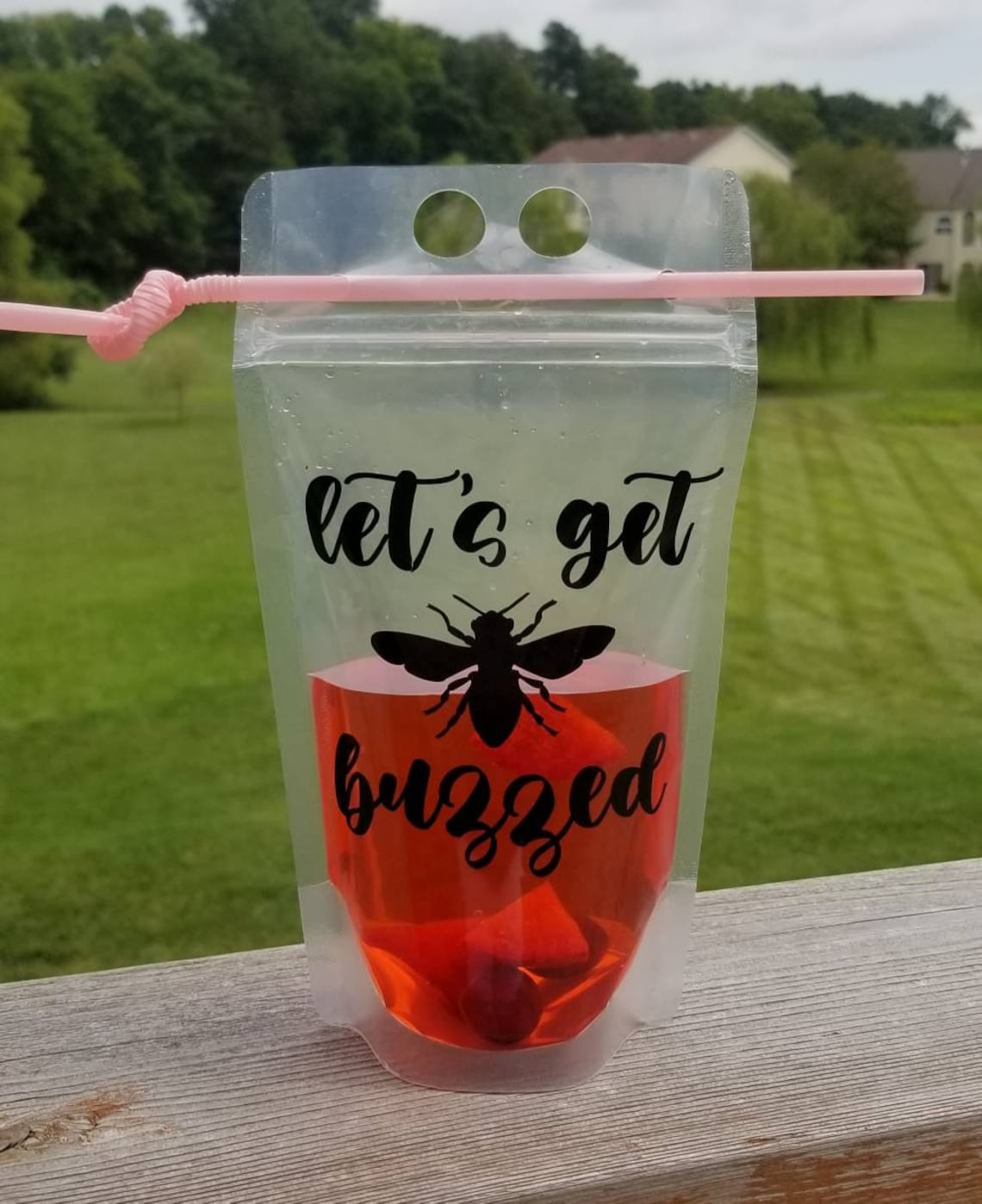 Personalized Reusable Drink Pouch with Straw Choose your Etsy