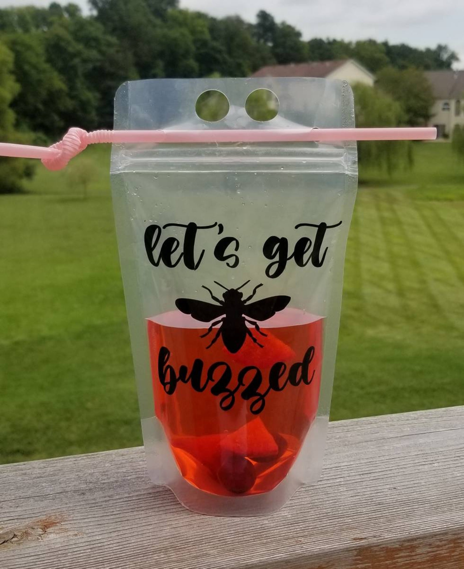 Personalized Reusable Drink Pouch with Straw Choose your Etsy