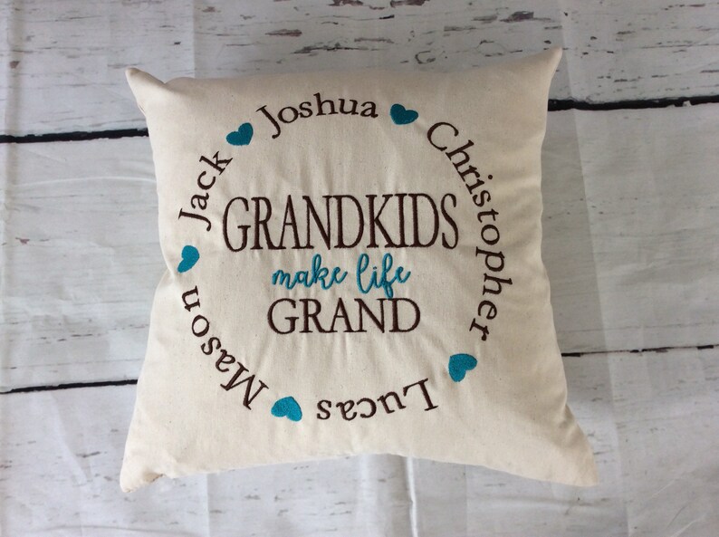 Personalized Grandkids Make Life Grand Pillow Gift for Etsy