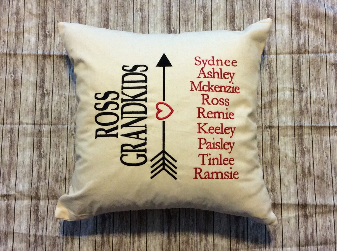 Personalized Grandkids Pillow Gift for Grandparents Grandma Etsy