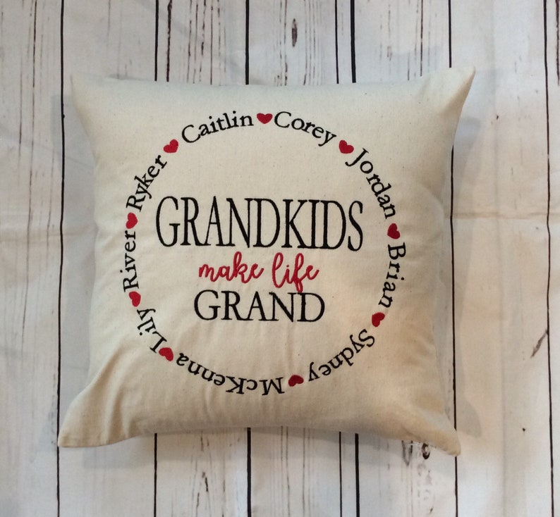 Personalized Grandkids Make Life Grand Pillow Gift for Etsy
