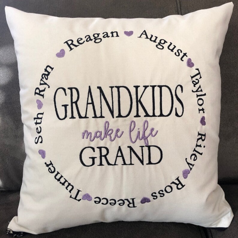 Personalized Grandkids Make Life Grand Pillow Gift for Etsy