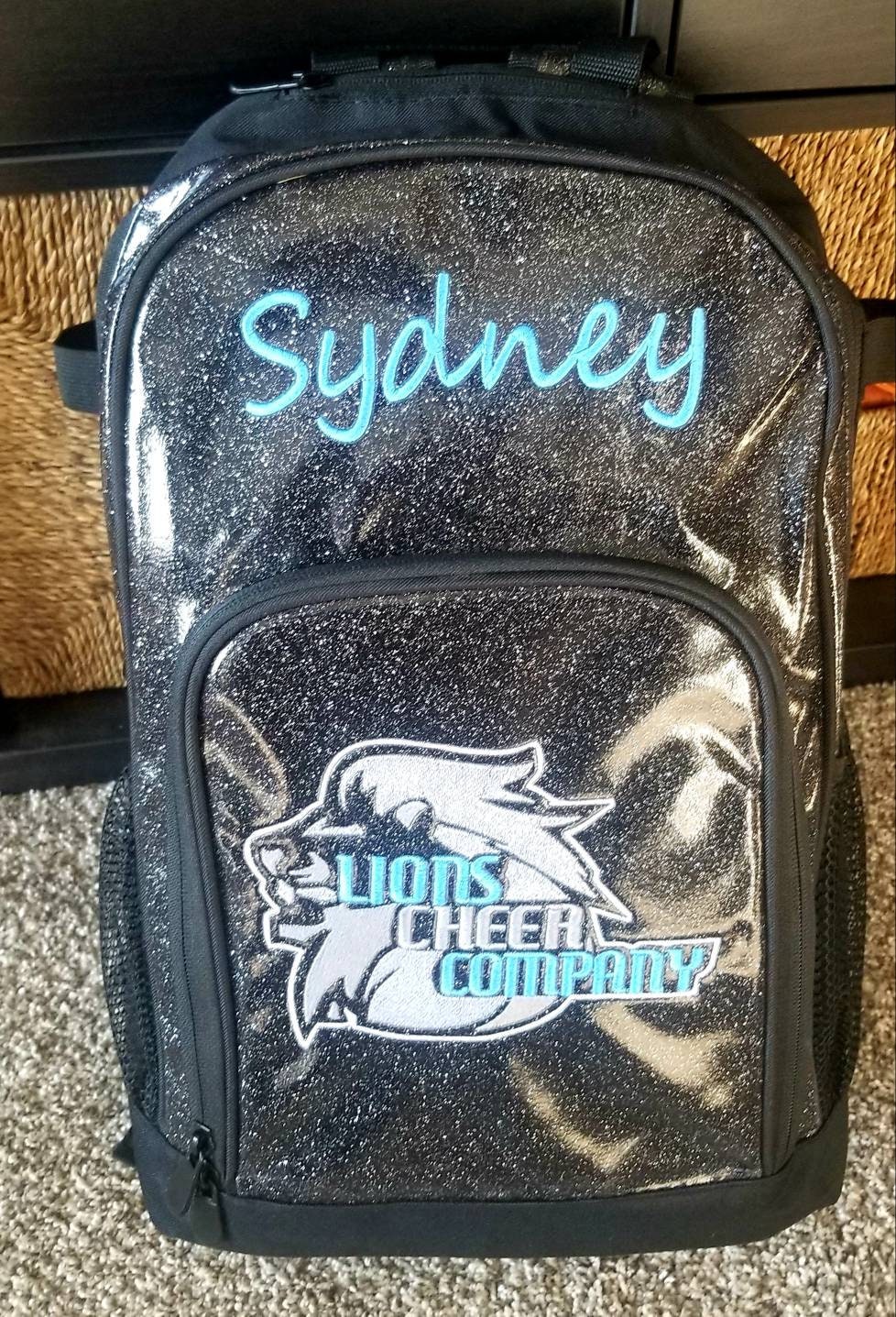 Personalized Embroidered GLITTER Backpack Cheer Bag Sports Backpack - 6 Colors