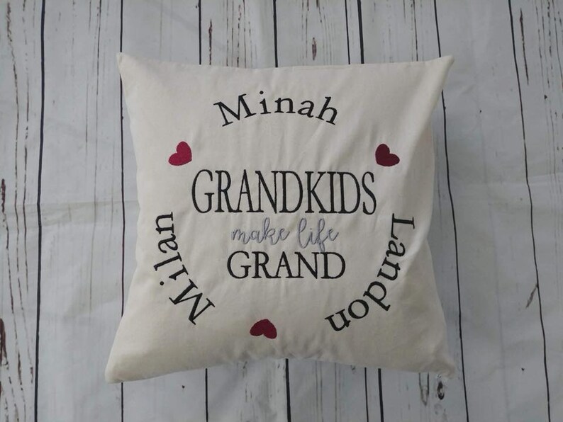 Personalized Grandkids Make Life Grand Pillow Gift for Etsy
