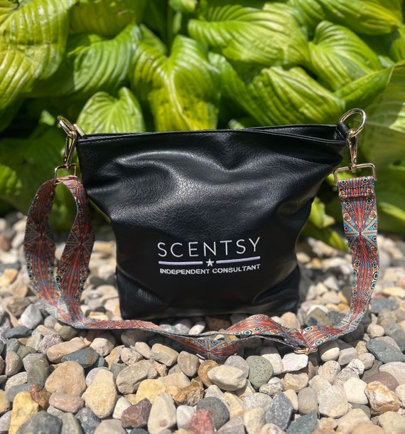 Authorized Scentsy Vendor Trendy Handbag Hobo Messenger faux leather Purse Brown Black Gray