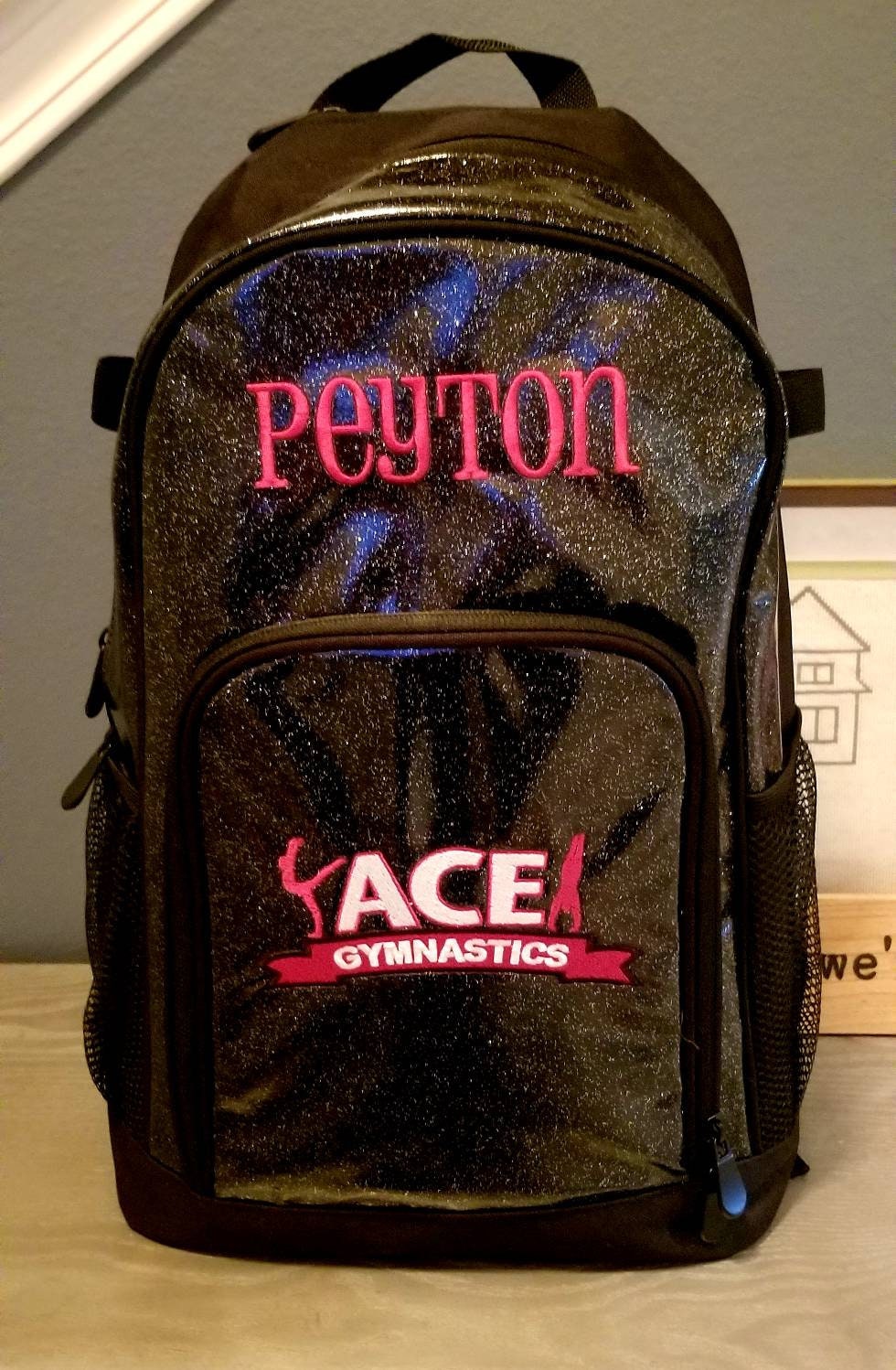 Personalized Embroidered GLITTER Backpack Cheer Bag Sports Backpack - 6 Colors