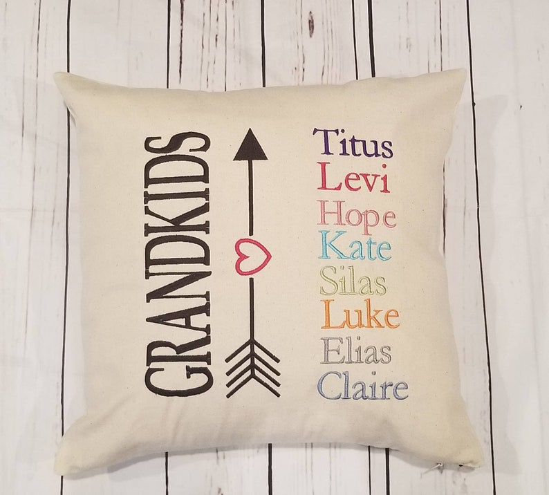 Personalized Grandkids Pillow Gift For Grandparents