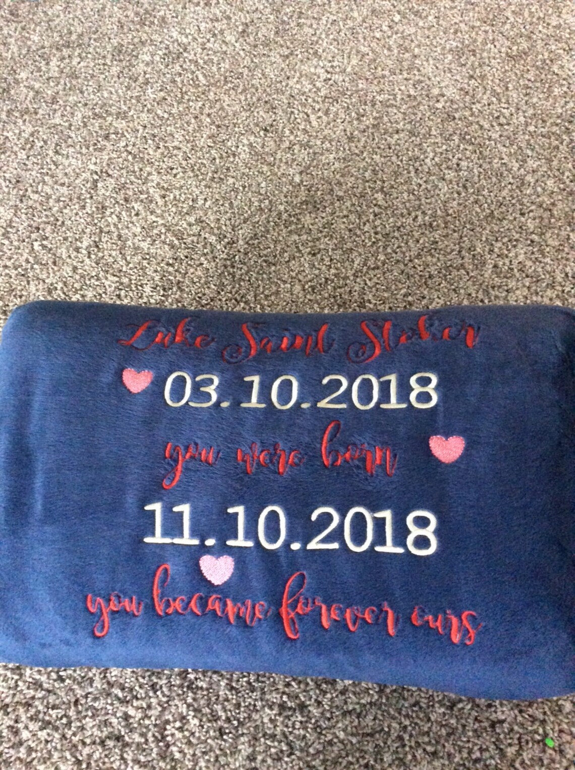 Adoption Blanket Personalized Embroidered Gotcha Day New Baby Etsy