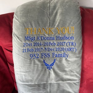 AT EASE Military Retirement Mink Sherpa Blanket Air Force Navy Army Marines Coast Guard Blanket Gift image 8