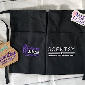 Authorized Scentsy Vendor Scentsy Consultant Large  1/2 Waist Apron Vendor Event Apron Blk or Wht