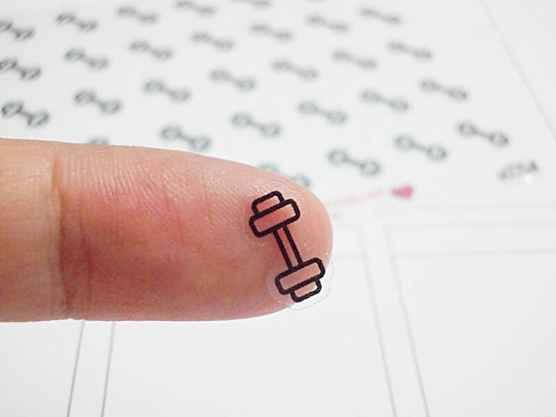 Download CLEAR Dumbbell Planner Stickers Workout Stickers Weight ...