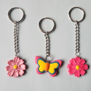 Flower/butterfly keychain