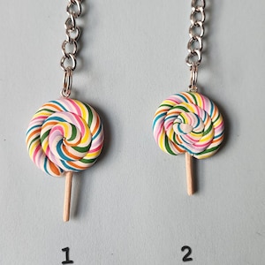 Polymer clay lollipop keychain
