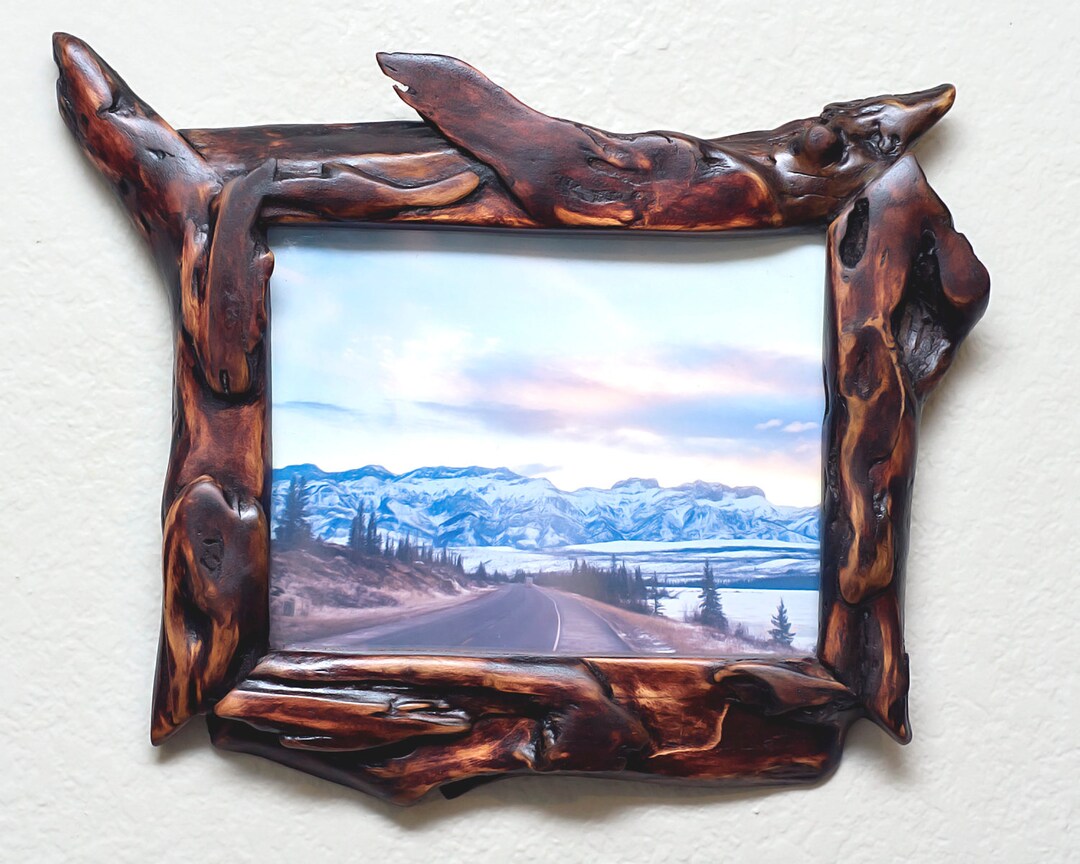 Custom Wood Frames Live Edge Picture Frame 7x9 Unique Etsy
