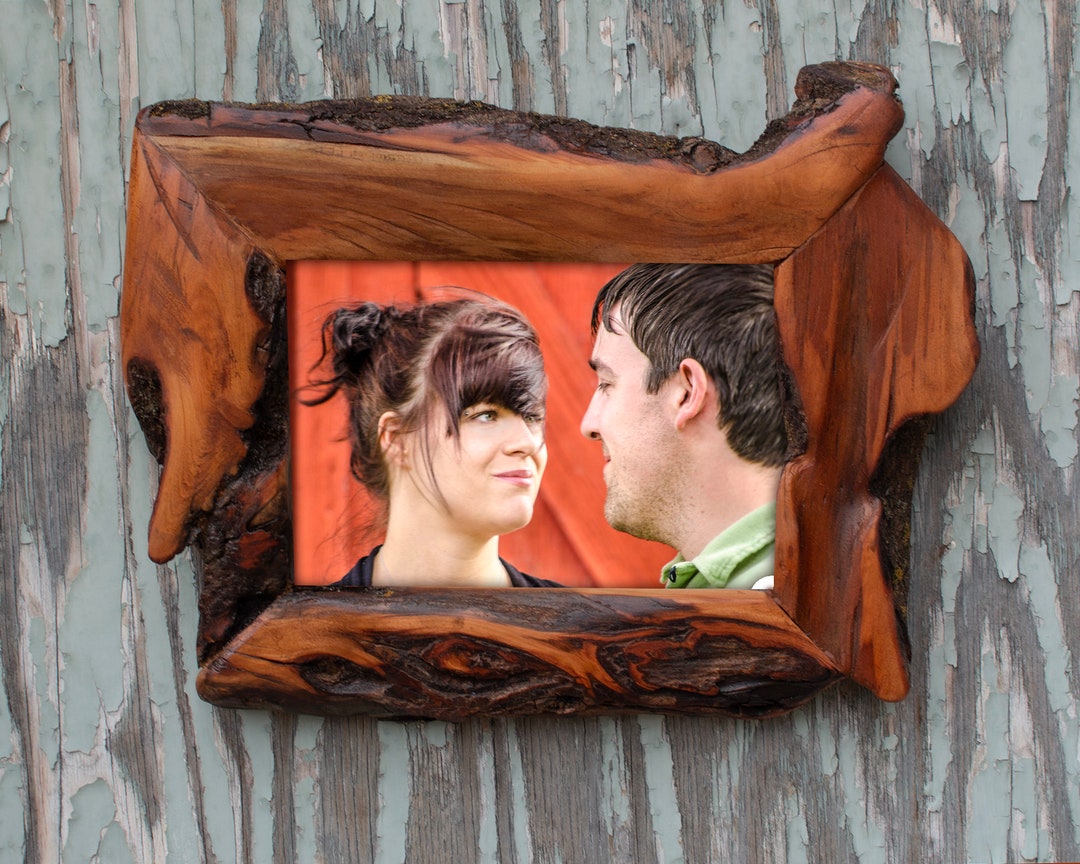 Custom Wood Frames Live Edge Picture Frame 5x7 Unique Etsy