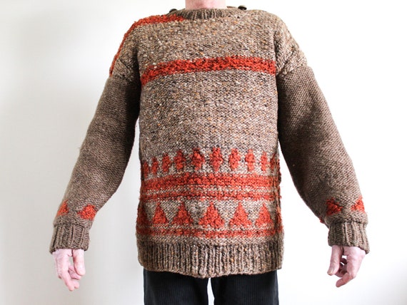Beautiful Hand Knit and Hand-Spun Jumper - Vintag… - image 2